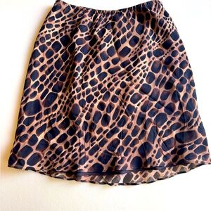 Liz Claiborne skirt in brown and charcoal animal print, petite S